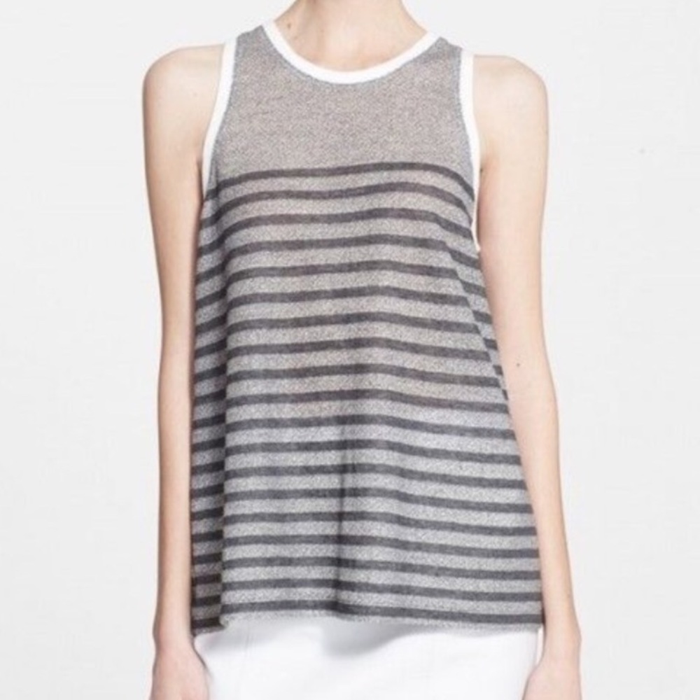 Alexander Wang Gray Striped Sleeveless Top